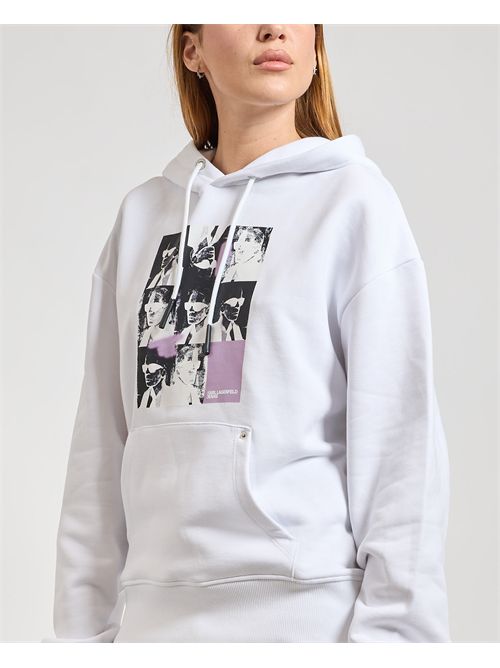Felpa donna Karl Lagerfeld con cappuccio e coulisse KARL LAGERFELD | A3W20042100
